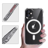 İphone 12 Pro Max Dayanıklı Manyetik Şeffaf Kılıf (MagSafe Uyumlu) - 2