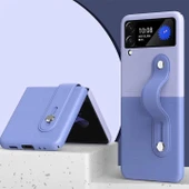 Samsung Galaxy Z Flip 3 Katlanır 2 Renkli Parmak Tutuculu Deri+Silikon Kılıf thumbnail 3