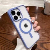 İphone 13 Pro Magsafe Uyumlu Magsafe Uyumlu Mat Çerçeveli Telefon Kılıfı - 5
