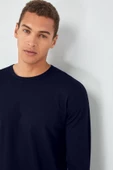 Bisiklet Yaka Basic Sweatshirt Slim Fit 2 iplik Esnek Kumaş - 3