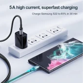 Joyroom 100W Type-C'den Type-C Örgü Şarj Ve Data Kablosu 3 Metre - 4