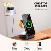 Joyroom W15 3in 1 Katlanabilir Çoklu Masaüstü Kablosuz Şarj Standı thumbnail 2