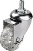 302 - 50x20 Mm Şeffaf Makaralı Vidalı Teker - 1