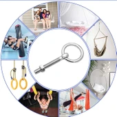 M8 Somunlu 5 li Delikli Halka Metal Paslanmaz Civata Sabitleme Çekme Kaldırma Tavan Kancası Asma Kit thumbnail 4