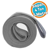 Polyester Sapan Spanzet 4 Ton 5 Metre Gri Sağlam Yük Kaldırma Taşıma İndirme Halat - 1