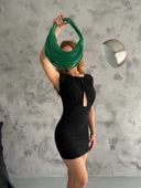 Pencereli mini mikro elbise s3843 thumbnail 2