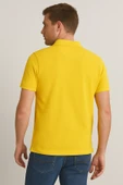 Erkek Kısakol Polo Yaka Fermuarlı Tshirt Sarı - 4