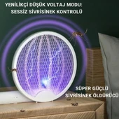 Coofbe Katlanabilir Şarjlı 12000maH 300V 5 Katmanlı Uv Işıklı Elektrikli Sivrisinek Öldürücü Raket Sinek Öldürücü Sineksavar - 5