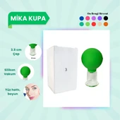 Silikon Vakumlu Mika Yüz Masaj Kupası No:3 Açık Yeşil - 1