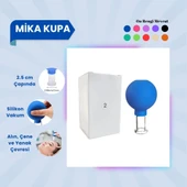 Silikon Vakumlu Mika Yüz Masaj Kupası No:2 Mavi - 1