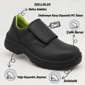 İş Ayakkabısı Deri Çelik Burunlu Kaymaz Tabanlı Güvenlik Kaynak Ayakkabıları S3 Cırtlı 41 Numara thumbnail 2