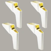 Logan  4 Adet Set 16 Cm Beyaz Altın Mobilya Tv Ünitesi Koltuk Kanepe Destek Ayağı Ayakları M8 Civata thumbnail 2