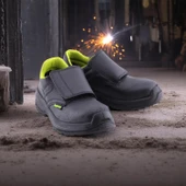 İş Ayakkabısı Deri Çelik Burunlu Kaymaz Tabanlı Güvenlik Kaynak Ayakkabıları S3 Cırtlı 41 Numara thumbnail 4