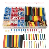 350 Adet Kablo Pabuç Terminal ve 328 Parça Makaron Seti Şeffaf Çantada - 1