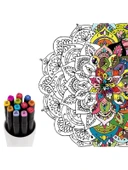 Marker 12'li Set Çantalı Taşınabilir Marker Seti 12 Renk Çift Taraflı Marker Kalem Seti - 5