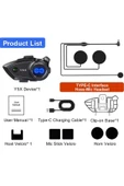 Y5x Rgb Işıklı Intercom 5 Kişi Bağlantılı 1000mah Motosiklet Bluetooth Kulaklık Seti - 4