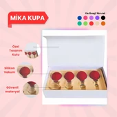 Silikon Vakumlu Mika Yüz Masaj Kupası 4'lü Set Kırmızı - 1