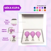 Silikon Vakumlu Mika Yüz Masaj Kupası 3'lü Set Mor - 1