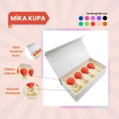 Silikon Vakumlu Mika Yüz Masaj Kupası 4'lü Set Turuncu - 1