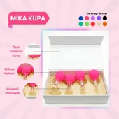 Silikon Vakumlu Mika Yüz Masaj Kupası 4'lü Set Pembe - 1