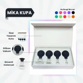 Silikon Vakumlu Mika Yüz Masaj Kupası 4'lü Set Siyah - 1