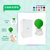 Silikon Vakumlu Cam Yüz Masaj Kupası No:4 Açık Yeşil - 1