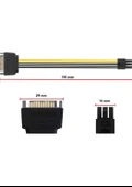 Sata Power 15 Pin (Erkek) To 6 Pin Atx (Erkek) Power Kablo - 4