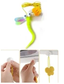 Elastik Kelebek Kedi Oyuncağı Vantuzlu Lastikli Kedi Kelebek Yakalama Egzersiz Oyuncağı - 3