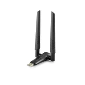 Usb Wıfı Adaptor 2.4Ghz&5Ghz Aıc8800D Ax1800 Wifi6 Siyah UAX04 - 1