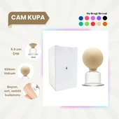 Silikon Vakumlu Cam Yüz Masaj Kupası No:4 Bej - 1