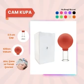 Silikon Vakumlu Cam Yüz Masaj Kupası No:2 Turuncu - 1