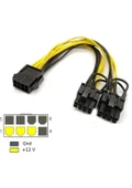 8 pin PCIE erkek to 6+2 dual PCI-E GPU power kablo - 2