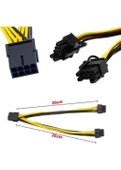 8 pin PCIE erkek to 6+2 dual PCI-E GPU power kablo - 5