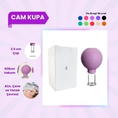 Silikon Vakumlu Cam Yüz Masaj Kupası No:2 Mor - 1