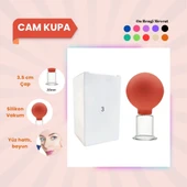 Silikon Vakumlu Cam Yüz Masaj Kupası No:3 Turuncu - 1