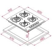 TEKA Cam Gazlı Ocak Siyah 60cm GBC 64002 KBC - 7
