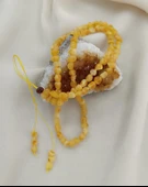 Kolye Kehribar Amber Doğaltaş Ayarlanabilir İp Yetişkin Kolyesi - 1