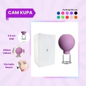 Silikon Vakumlu Cam Yüz Masaj Kupası No:3 Mor - 1