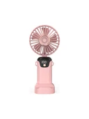 BATUR Taşınabilir Mini El Fanı 5 Ayarlı LED Ekranlı Mini El Tipi Hızı Sessiz Çalışma SL608 - PEMBE - 3