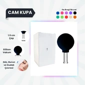 Silikon Vakumlu Cam Yüz Masaj Kupası No:1 Siyah - 1