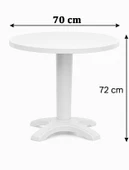 70 CM Plastik Yuvarlak Bahçe-Balkon Masası - 1