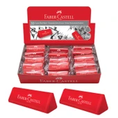 Faber-Castell Dust Free Kırmızı Küçük Boy Üçgen Silgi 30 Adet 187237 - 1