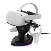 Oculus Quest 2 için AMVR VR Kulaklık Standı Şarj İstasyonu - 1