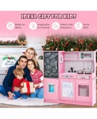 Costway - Çocuk Kara Tahtalı Mutfak Oyuncak Seti - 7
