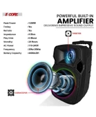 5 Çekirdek 10 İnç TWS Çift Bluetooth Parti Hoparlörü - 4