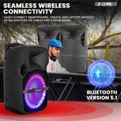 5 Çekirdek 10 İnç TWS Çift Bluetooth Parti Hoparlörü - 7