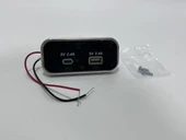Type-C USB 2 Portlu Araç Şarj Soketi Adaptörü 12V-24V (Model 3) thumbnail 2