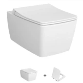 VitrA Metropole Rim-Ex Kanlasız Asma Klozet + Duroplast Slim Yavaş Kapanan Klozet Kapağı SET thumbnail 1