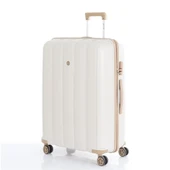MÇS Bavul Büyük ve Kabin 2li Set Kırılmaz Silikon Valiz V305 Kemik/Şampanya thumbnail 2