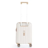 MÇS Bavul Büyük ve Kabin 2li Set Kırılmaz Silikon Valiz V305 Kemik/Şampanya thumbnail 7